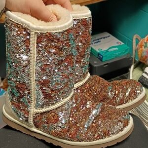 UGG Kids Boots with Multicolor Sequins